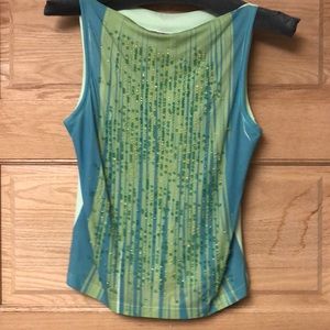 Trosman Churba Green and Blue Beaded Tank Top